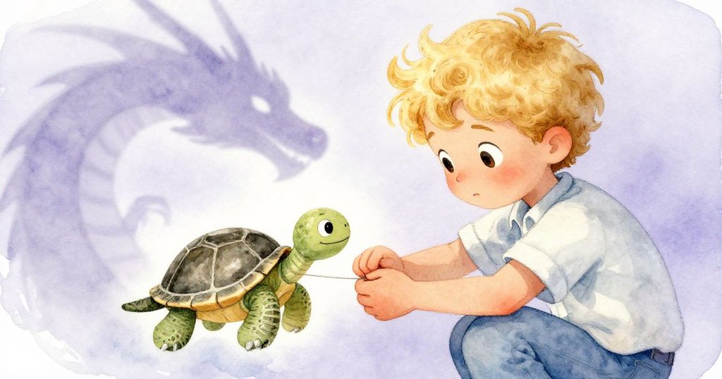 Zander眉頭輕鎖,專注調整手腕以應對倒影困境,面部情感豐富,背景柔和光影交錯。