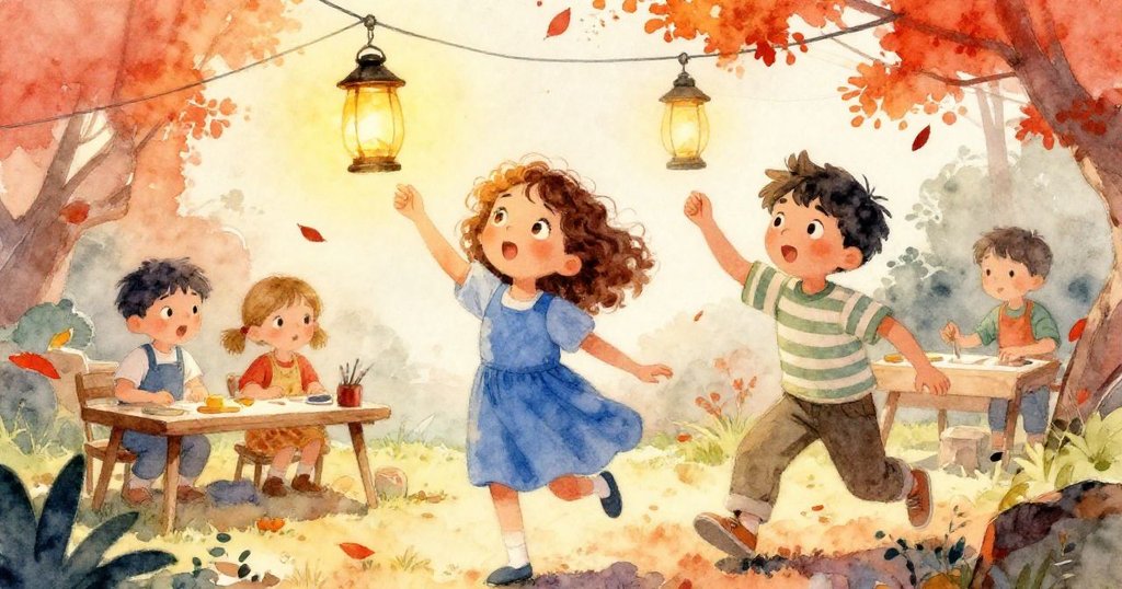 微風引發小意外，Colette燈籠碰觸電線，樹枝輕搖落葉飄舞，Eamon與Colette表情中流露驚喜與挑戰。