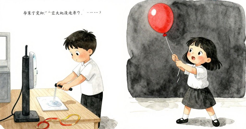 Vernon專注數氣球脈動,Yara敏捷扭轉氣球嘴,在忙碌居家工作台上展現任務專注與默契配合。