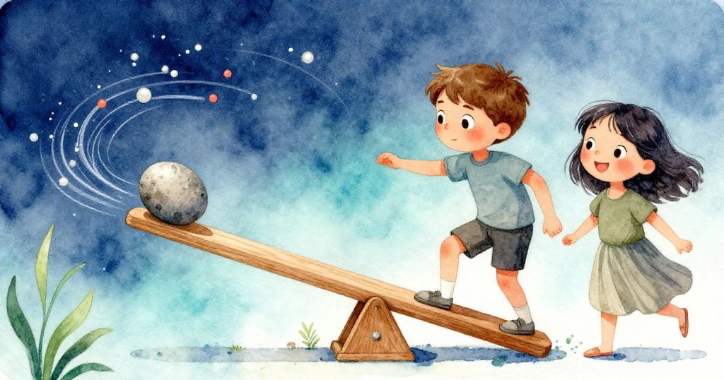 Olive小心放下石子，石子沿鞓板留下淡淡軌跡，動作柔和精準，實驗中的平衡逐漸顯現。