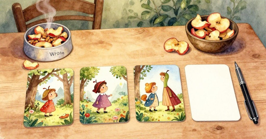 桌上未蓋的筆與索引卡近景清晰呈現藍暈，象徵創意與細心，展露故事初始微妙情感。