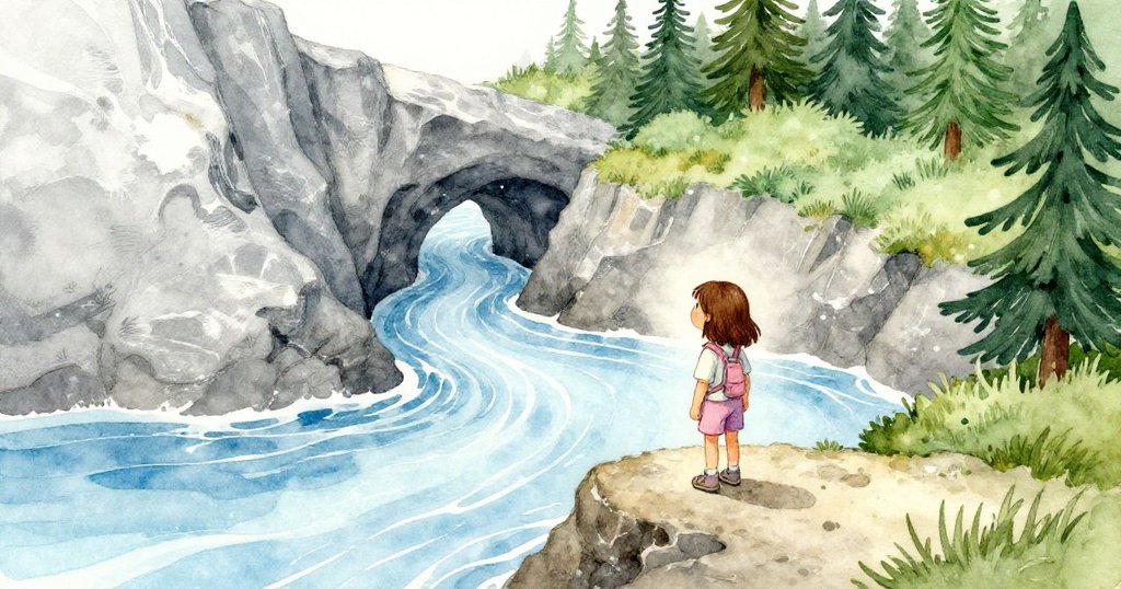 露西婭站在隱秘的岩石邊,凝視著潮水侵襲細緻溝渠,銀灰與冰藍色調映襯出海邊的冷冽魅力。