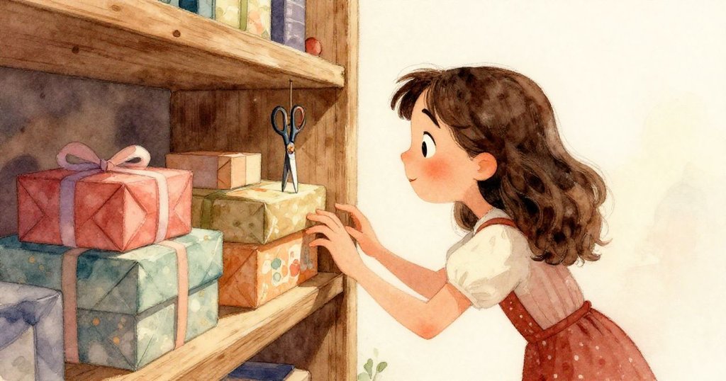 木軸在桌邊滾動帶動絲帶彎曲，Petra急伸手扶穩軸心，動態畫面呈現緊張與迅速瞬間