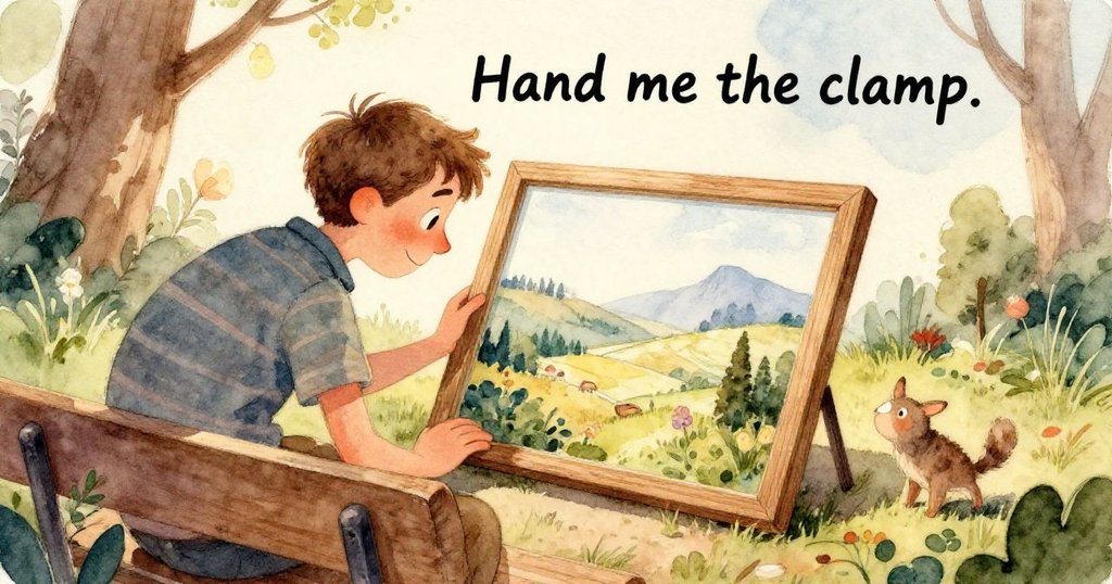 水彩紙徐徐漂向門邊,窗台上一隻小麻雀驚飛躍起,室內與戶外柔光交融,傳遞轉變情感。