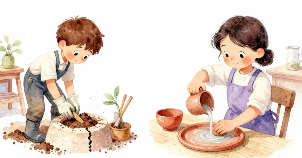 喬納斯與拉克分鏡同框工作，一邊喬納斯正用土填補裂縫，另一邊拉克帶來濕黏土，兩人齊心協力，氛圍溫馨。