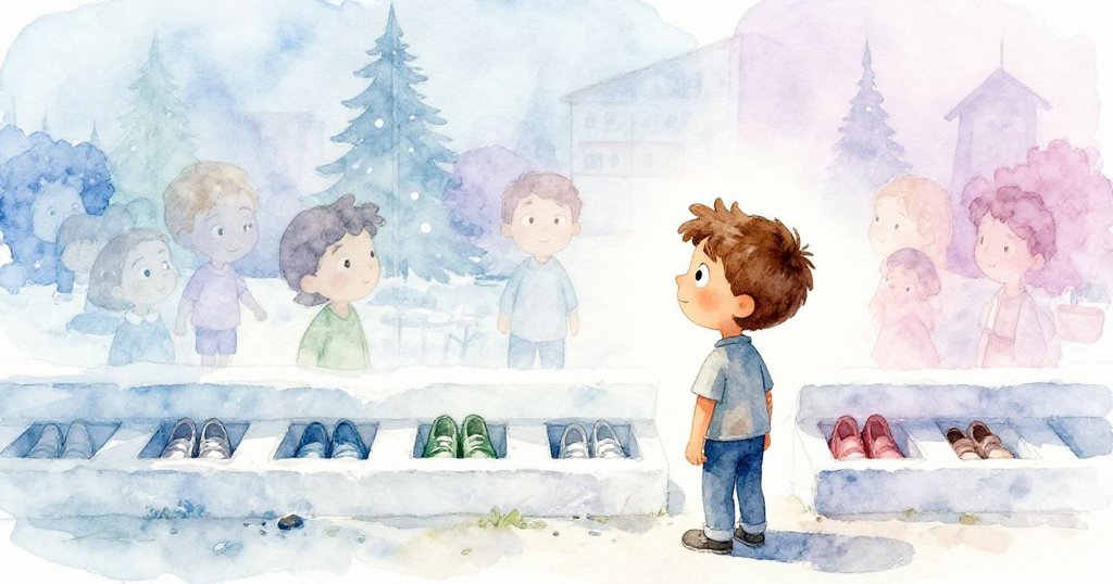 迪恩望向空缺鞋位回憶票夾安放時光,畫面一半回想過去柔和色調,一半呈現現實冷冽對比。