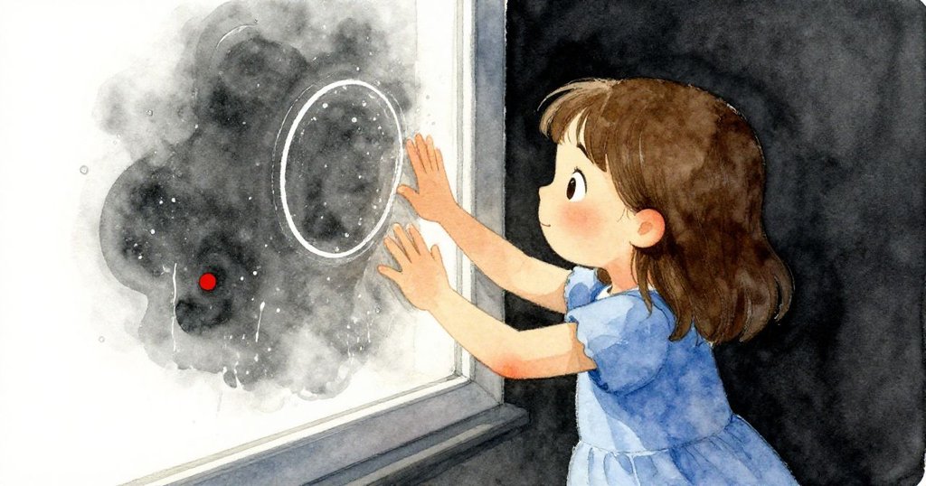 Dina 分畫面動作，一邊輕抹水痕一邊細心描繪圓圈，展現探索與創造的溫柔瞬間