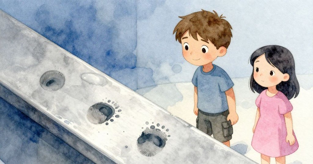 Jarvis與Alma交換意味深長的眼神，鏡頭聚焦於鋼邊上三處濕潤指紋，背景神秘且充滿餘韻，情節引人深思。