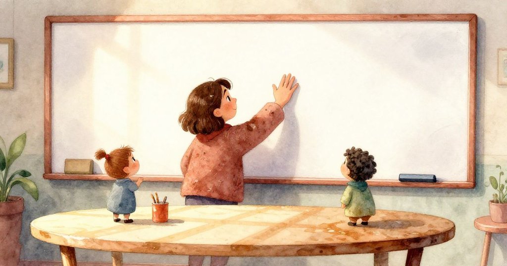 蓓瑪（Gemma）穿過走廊，她從半敞的門縫中顯現，步伐堅定，身旁的回收箱因低光而散發琥珀光澤，充滿沉思與決心。