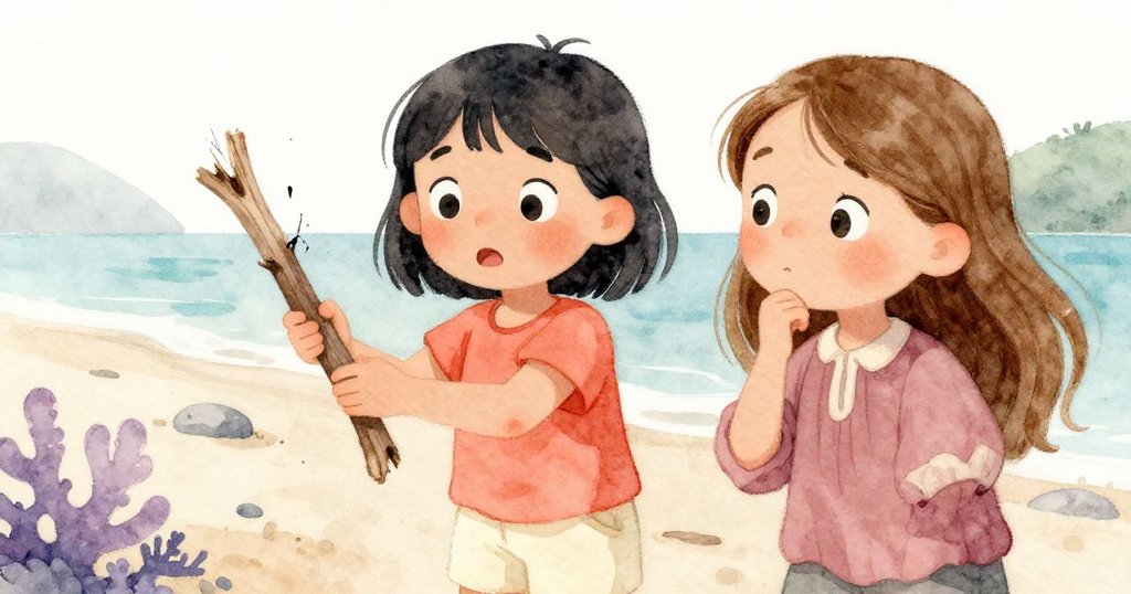 Holly驚訝地看著斷裂的木枝,Yara接過木片舉如旗幟,現場氛圍充滿遲疑與堅定