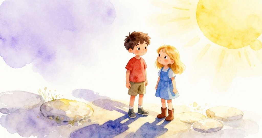 喬納斯與朵恩在光影交織中相遇，彼此分享創作靈感，合併的陰影傳達出寧靜與和諧的美好結局。