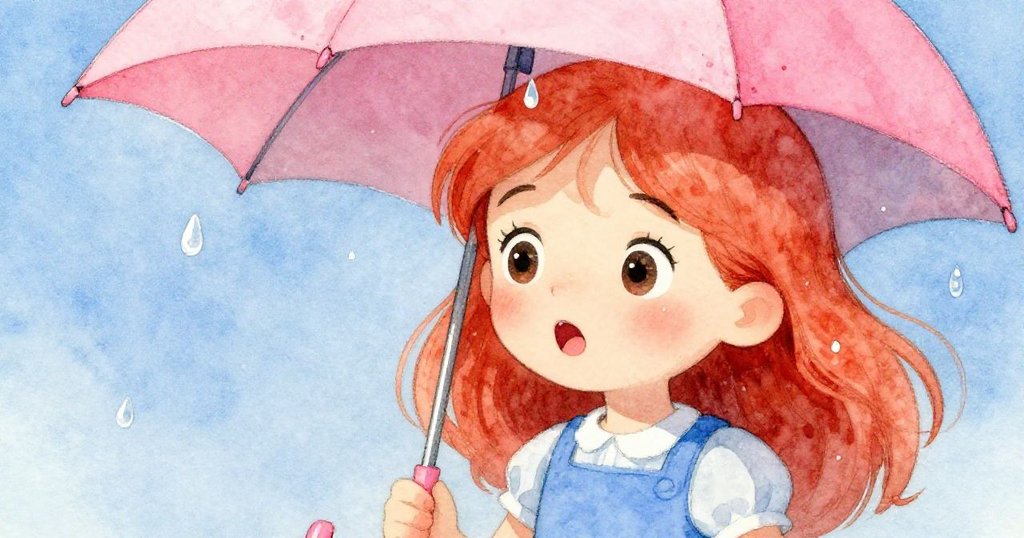 珍珠面部特寫顯示驚訝與關切,雨滴落在手指上,雨傘傾倒於窗邊,情感真摯豐富