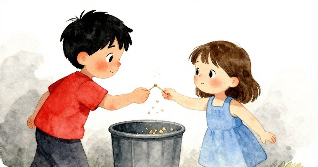 Gwen點頭接過折斷牙籤碎片, Seth與她共享溫柔微笑, 一同收集麵包屑後走向垃圾桶