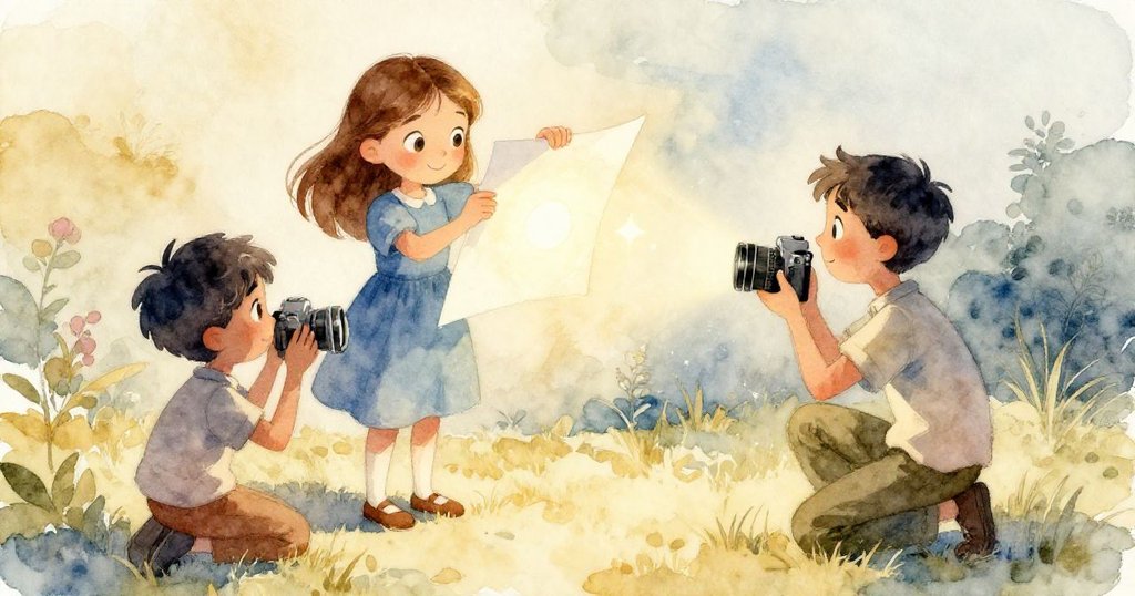 在最終時刻，Alma輕輕揭開紙角露出發光中心，Cyrus跪旁拍攝記錄，兩人流露出滿意與共享創作喜悅。