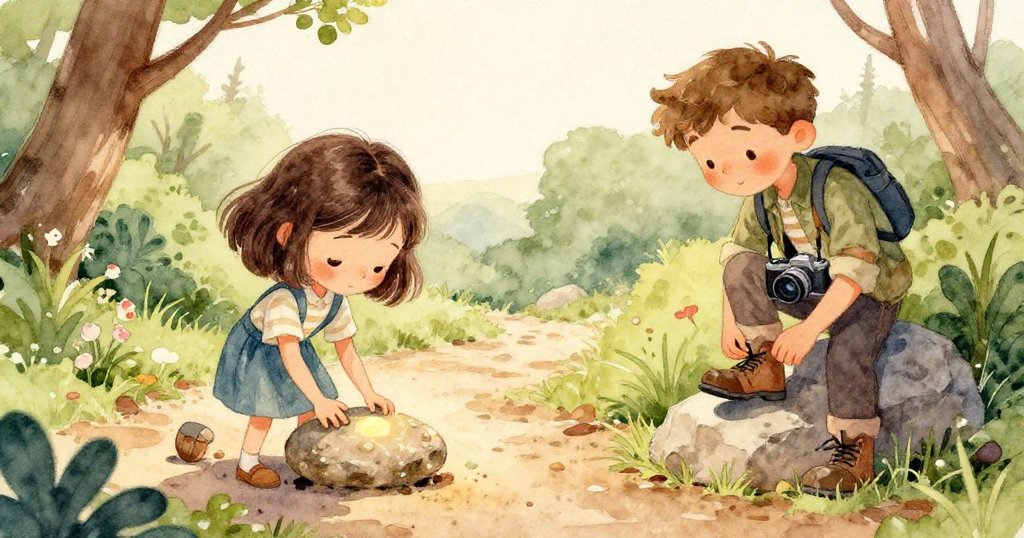 Blythe的手緊握著熱石,細緻紋理中閃現著微小的石英火花,展現她專注又溫暖的動作