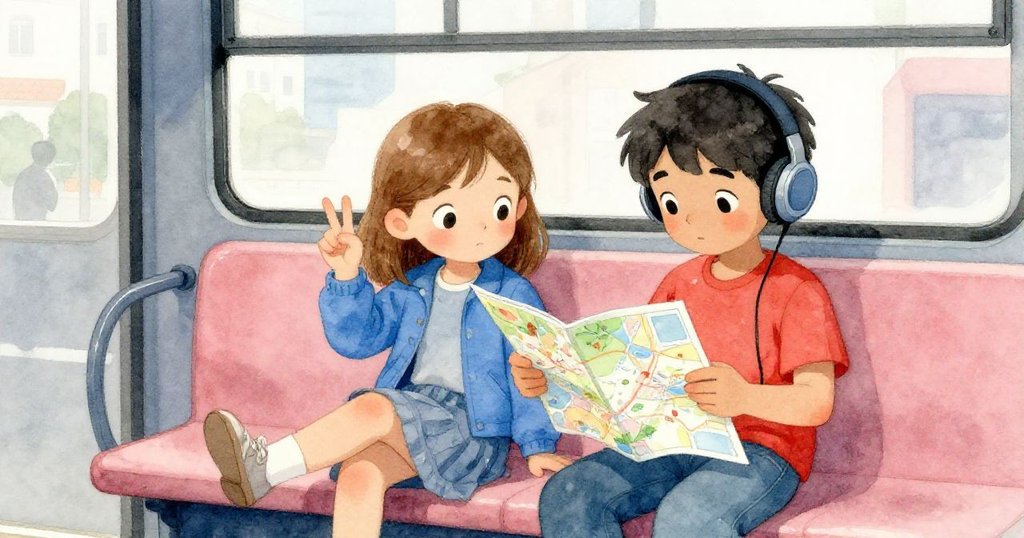 Noel戴著耳機坐在長椅上輕輕敲打腳步並豎起兩指提醒時間,Sable依然認真查看起霧氣覆蓋的地圖,氛圍充滿緊迫感與專注。