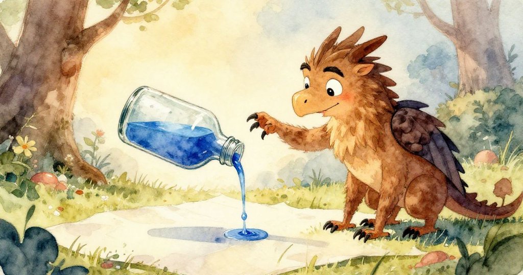 Griffon正調整畫瓶，隨著搖擺釋放出藍綠色筆觸，紙上有著不經意的藝術線條，動態角度帶出創作的活力。