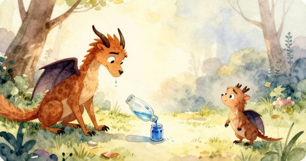 Olive在工作室角落中用木棍攪拌顏料，溫暖燈光下專注創作，展現家庭藝術工作室的溫馨與細膩。