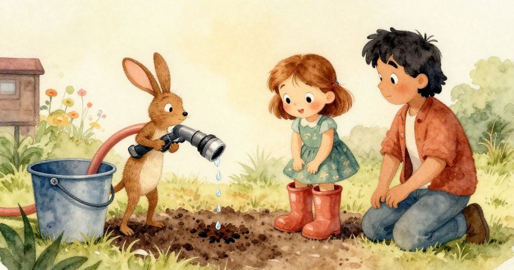 從Alma視角看到她握著木匙,細緻展現泥皮裂縫與水滴入侵,畫面充滿專注與細微張力。