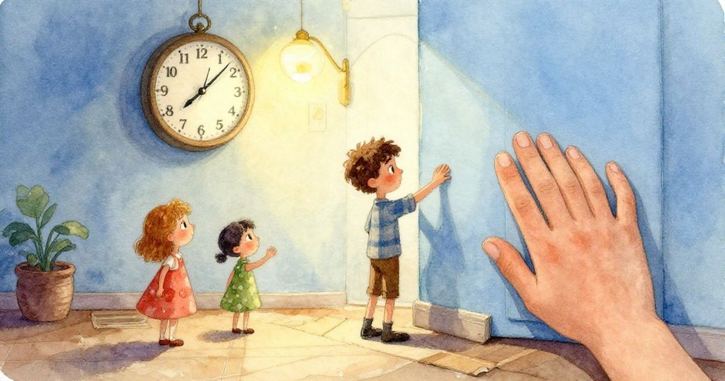 科賓的手細膩觸碰藍色拼圖，展現拼圖表面光滑細節與燈光下微妙色彩變化。