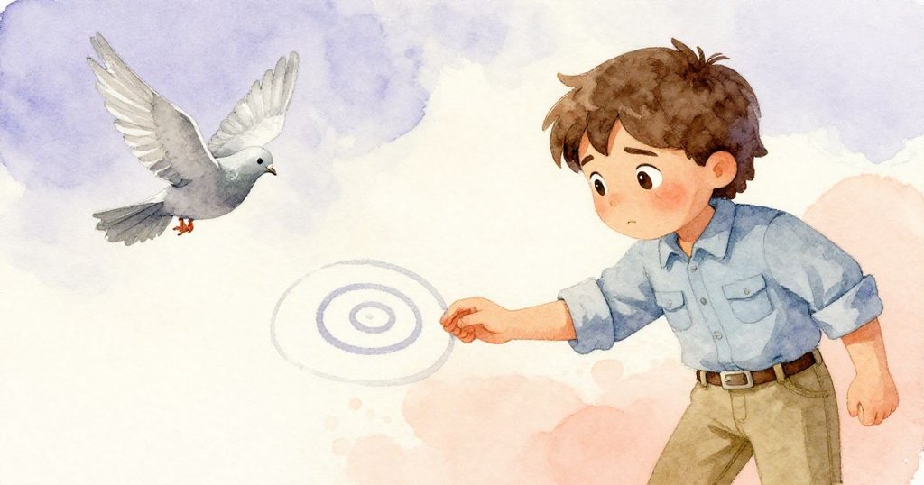 暮色下弗洛拉仔細描繪完美漩渦，銀鴿飛舞於空中，透露著冒險續章新希望。