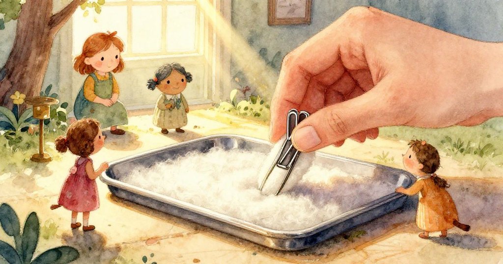 Tamsin 穿梭在木質地板上,她踏著堅實步伐,準備進入神秘工作室,臉上流露堅定和好奇。