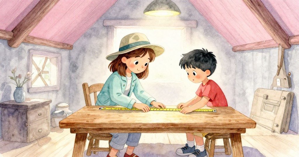 Viola 與 Theo 於田野站小屋內研究回聲數據,桌上攤著地圖與筆記,溫暖室內光線中散發出探索後的興奮和沉思。