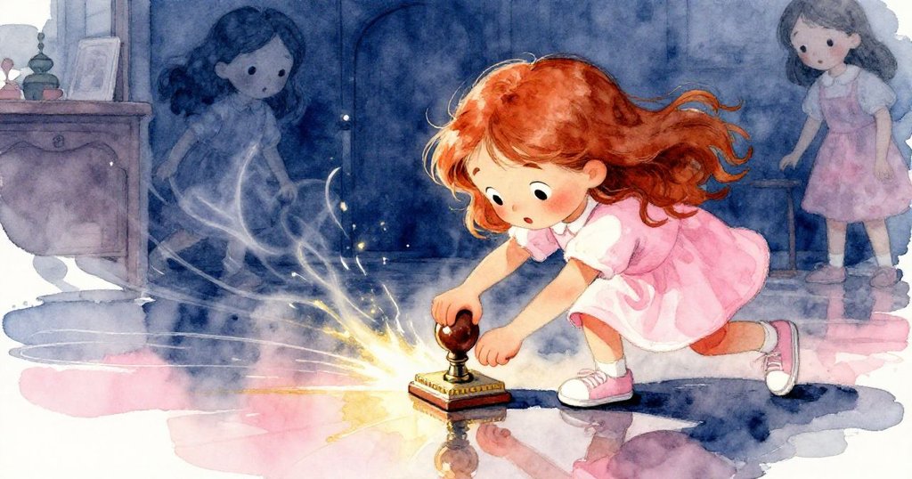 Darla 堅定用力印戳，動感模糊中展現反光地板上遊客腳步痕跡，充滿活力的瞬間彰顯決心。