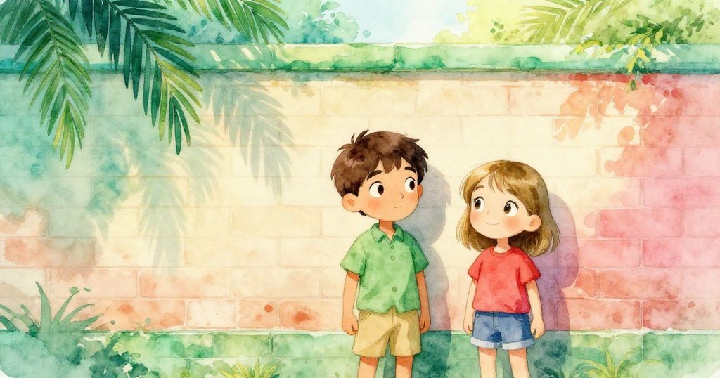 Forrest與Yara並肩站在完成邊線的牆前，共同欣賞作品，滿足微笑流露和諧愉悅，場景充滿寧靜與溫馨結局。