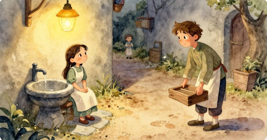 在柔和光線中，Kira與Troy的手細膩互動，Kira伸手取整齊折疊的亞麻布，呈現專注細節與溫暖感覺