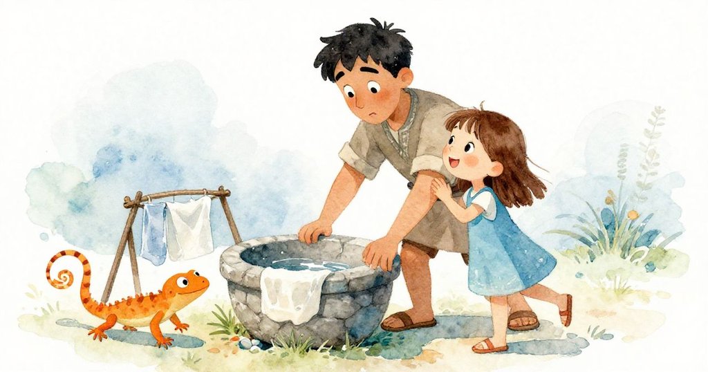 Ira與Vivian共現輕鬆表情，Ira忙著調整超載的石盆，背景中壁虎迅速帶著獵物逃走，畫面充滿希望。