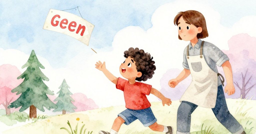 Griffon急忙接住隨風飄動的價格牌，Dean在旁注視，過渡瞬間充滿急迫動作與溫暖光線，情感真摯。