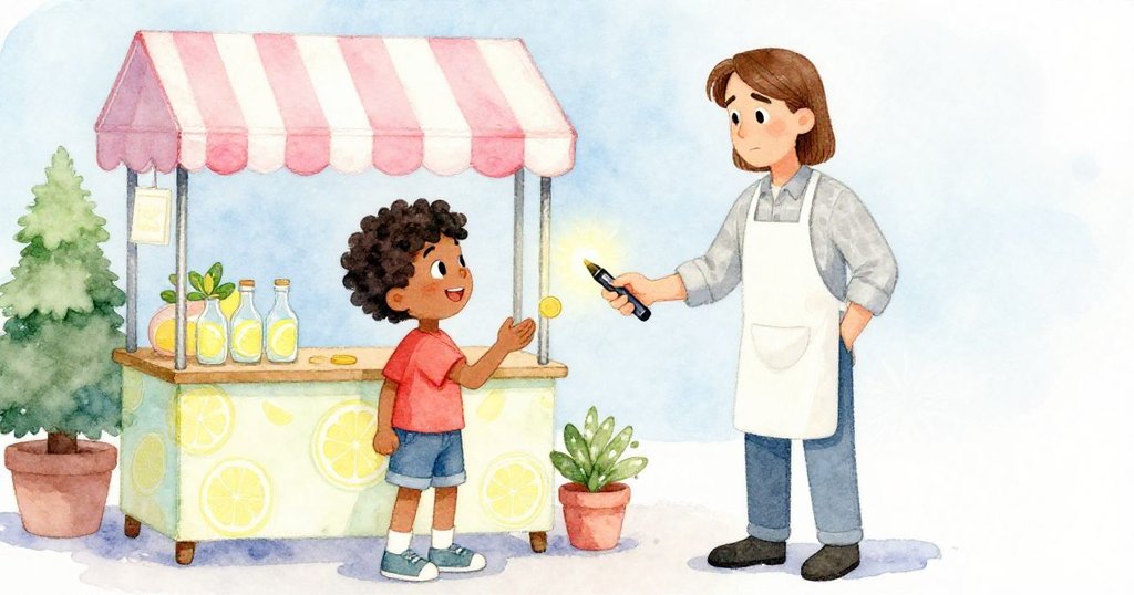 路人將錢幣投入錢箱，Dean與Griffon相視歡笑，新簽牌上檸檬圖案閃爍，慶祝成功與喜悅氣氛。