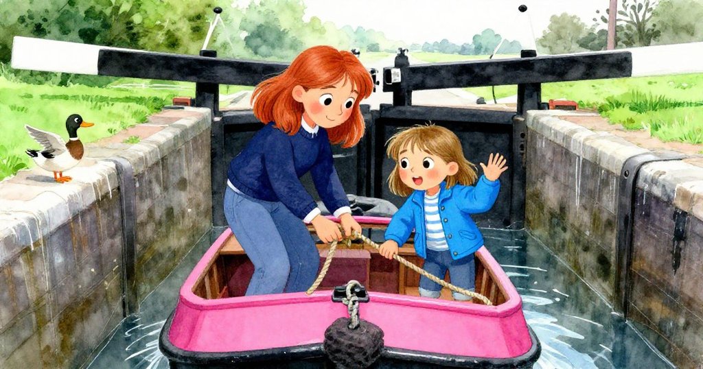 格蕾塔與特絲緊密協作,格蕾塔緊固繩索,特絲目光堅定,鴨子驚飛,畫面生動展現團結與緊張狀態。