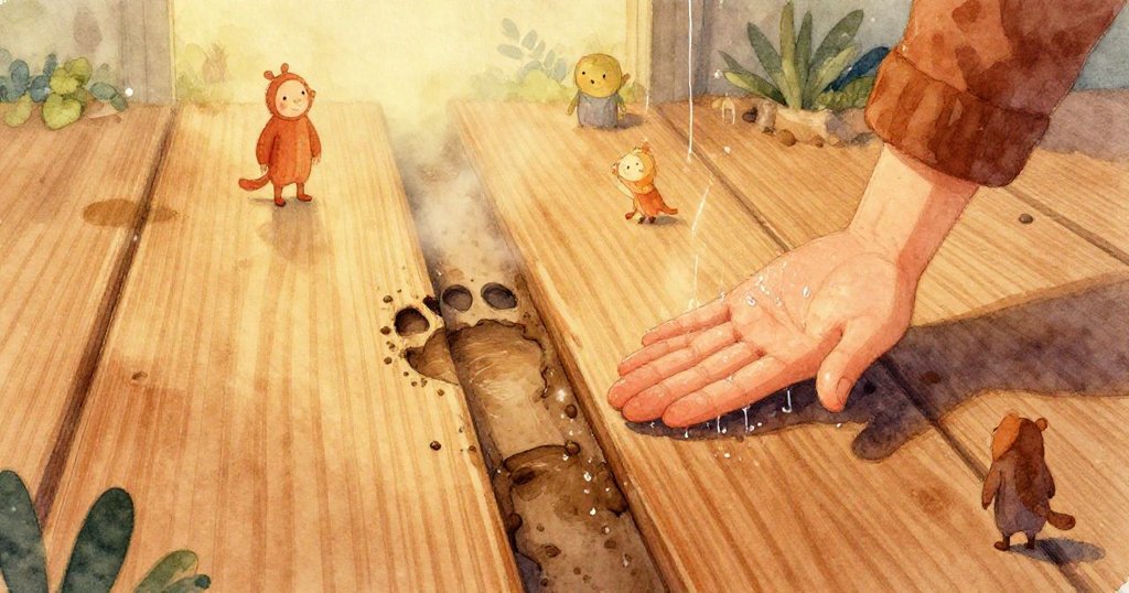 細膩畫面展示彎曲泥足印與散發琥珀光芒的陶罐，靜物並存，展現自然細節與溫暖光影。