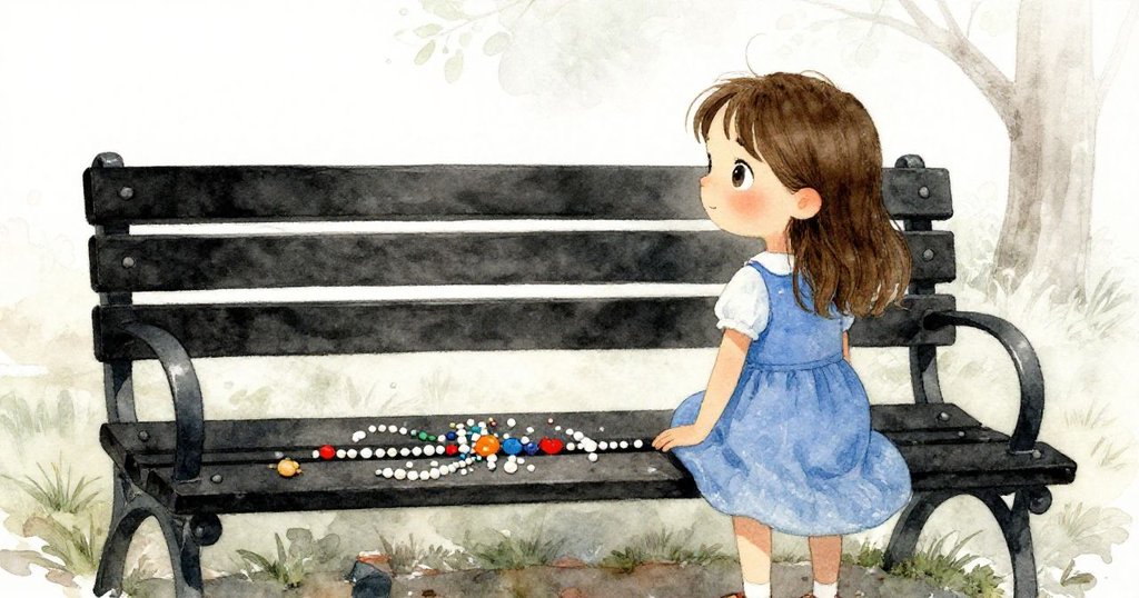 Fleur凝視整齊排列的彩線，回憶每一個細節，柔和記憶色調中展露懷舊溫柔且認真神情。