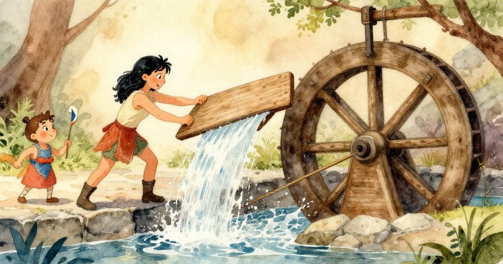 小雪娜專注地用手撥開池中樹葉，手上沾有水珠與泥土，展現勤奮細緻的工作場景。