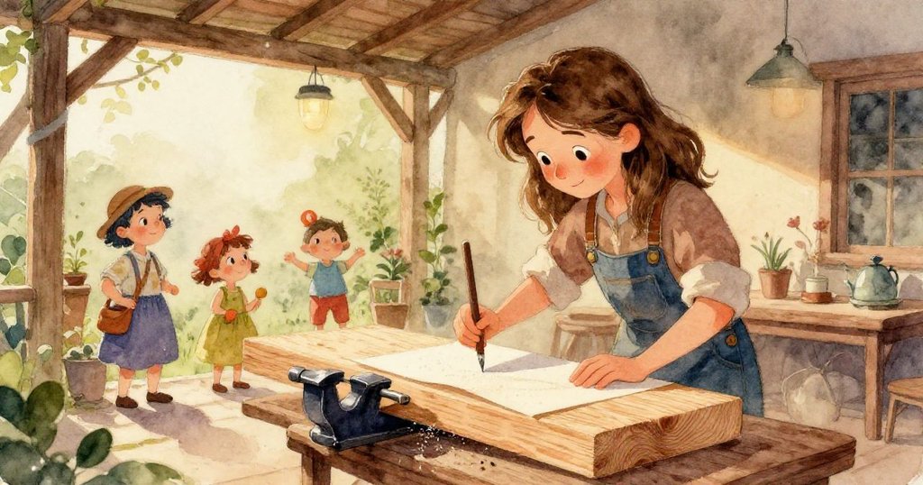 燈光下Joy的手正動作間，鋪砂形成如水中懸浮般透明的塵埃，在細膩的光影中散發夢幻感。