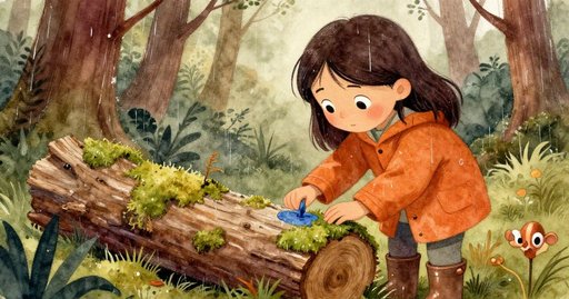 Blue Marks Under the Rain