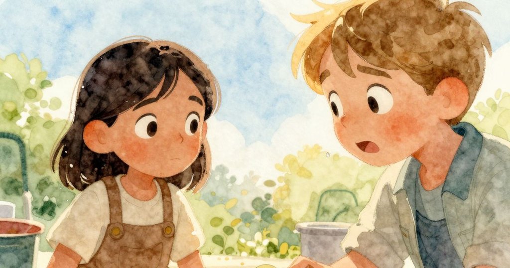 Uma專注凝視著泥漿中閃爍的水光，特寫她專注而堅定的眼神，背景呈現柔和工作環境