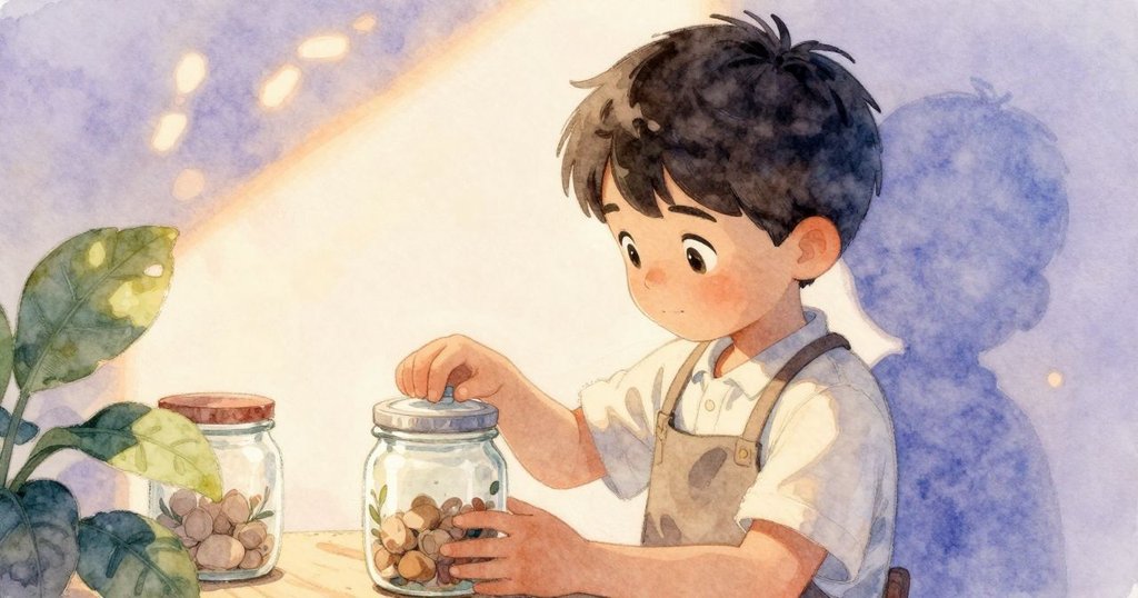 Glen專注檢視亮澤糖環與瓶蓋，細膩揭開糖晶，廚房櫃檯上光影流轉展現故事細節。