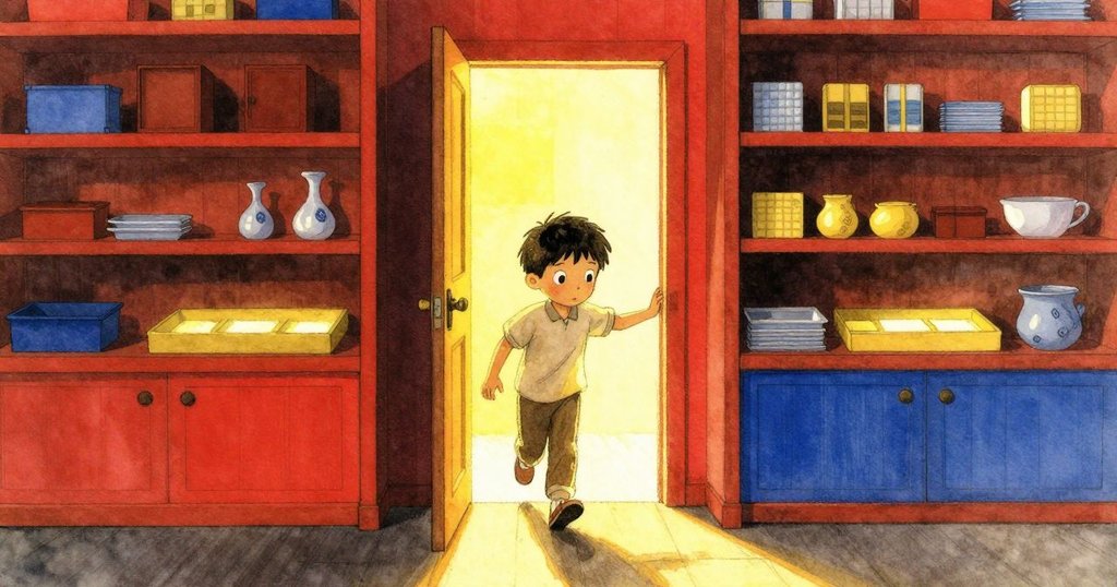 贊德踏入溫馨房間，背景有木架與發光的檀香棒，燈光溫暖，氣氛悠閒