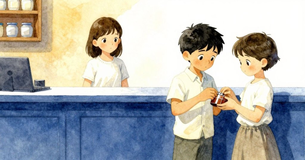 贊德小心關上檀香盒，烏瑪背景靜立，櫃台恢復秩序，整體氛圍安寧溫暖