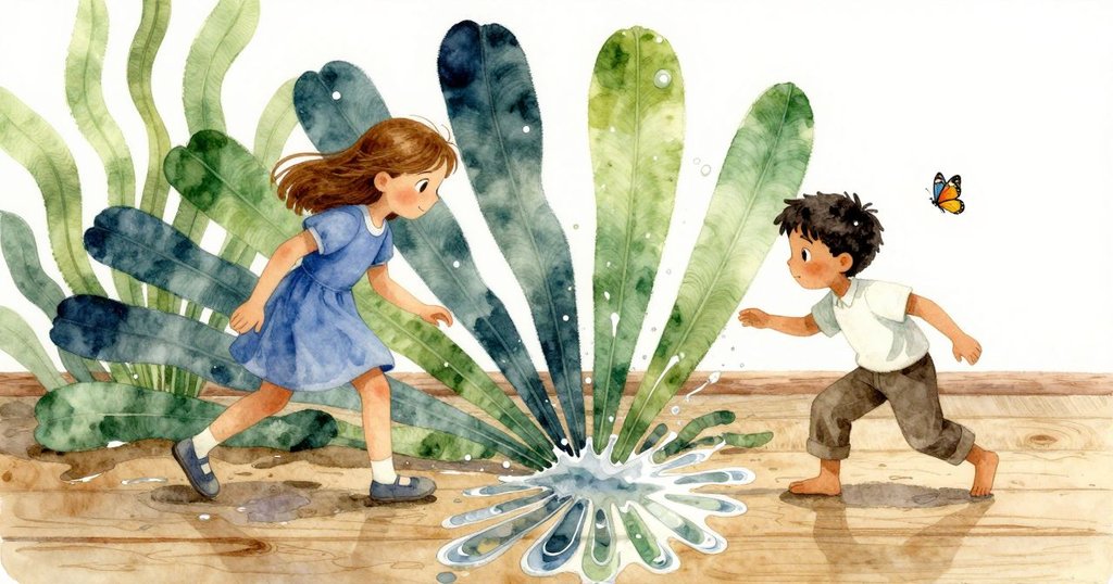 突然一隻飛蛾衝出,水漣漣瀰漫在地板上形成奇異扇形,氛圍充滿動感與驚喜,情節達到高潮