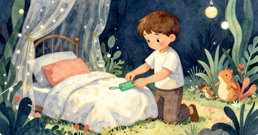 弗雷澤在小動物區完成任務，重貼綠色價格標籤，旁邊倉鼠與柔軟床墊呈現溫暖結局，洋溢成就感