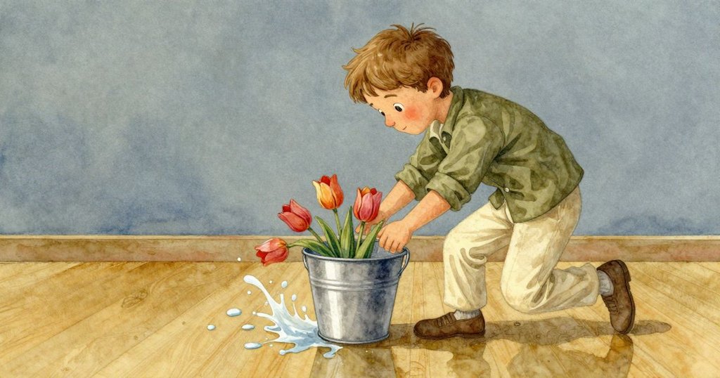 Unity迅速穩定價格板,鬱金香桶遭風吹動水花四濺,現場動感十足,情節發展充滿活力。