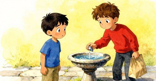 The Pause in the Fountain Spray