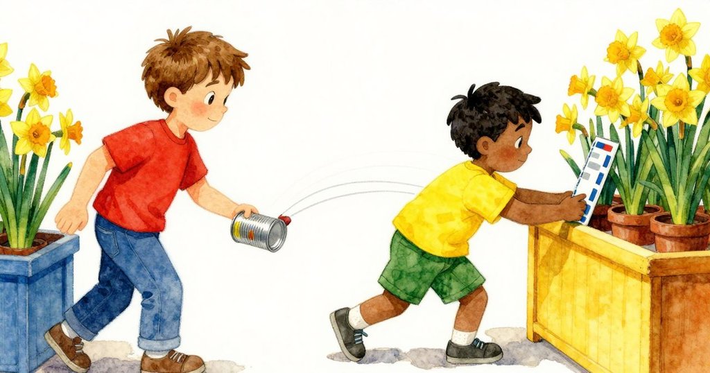 罐頭滾動留痕,撞擊磁條後偏轉,觸動展示桌上花盆晃動,塑料鳥發出電子鳴聲,動態場景緊湊。