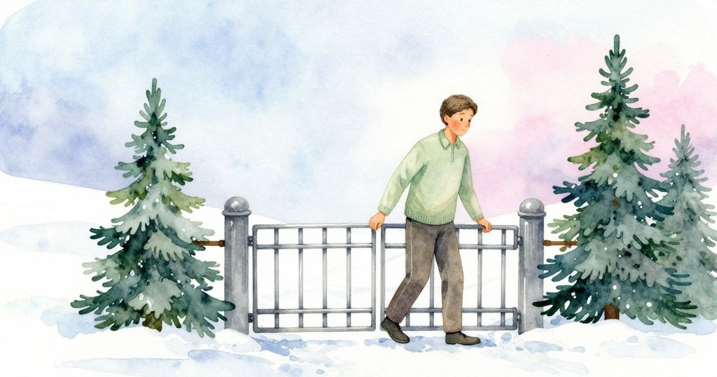 Marshal在寬闊的空間中輕輕舉起賽車門,背景簡潔且充滿柔和環境光,展現安靜期待情緒