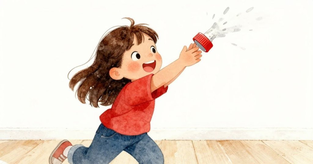 喬伊專注用力扭轉醬料瓶,瓶蓋突然彈開帶動冰塊飛散,畫面充滿動感與活力